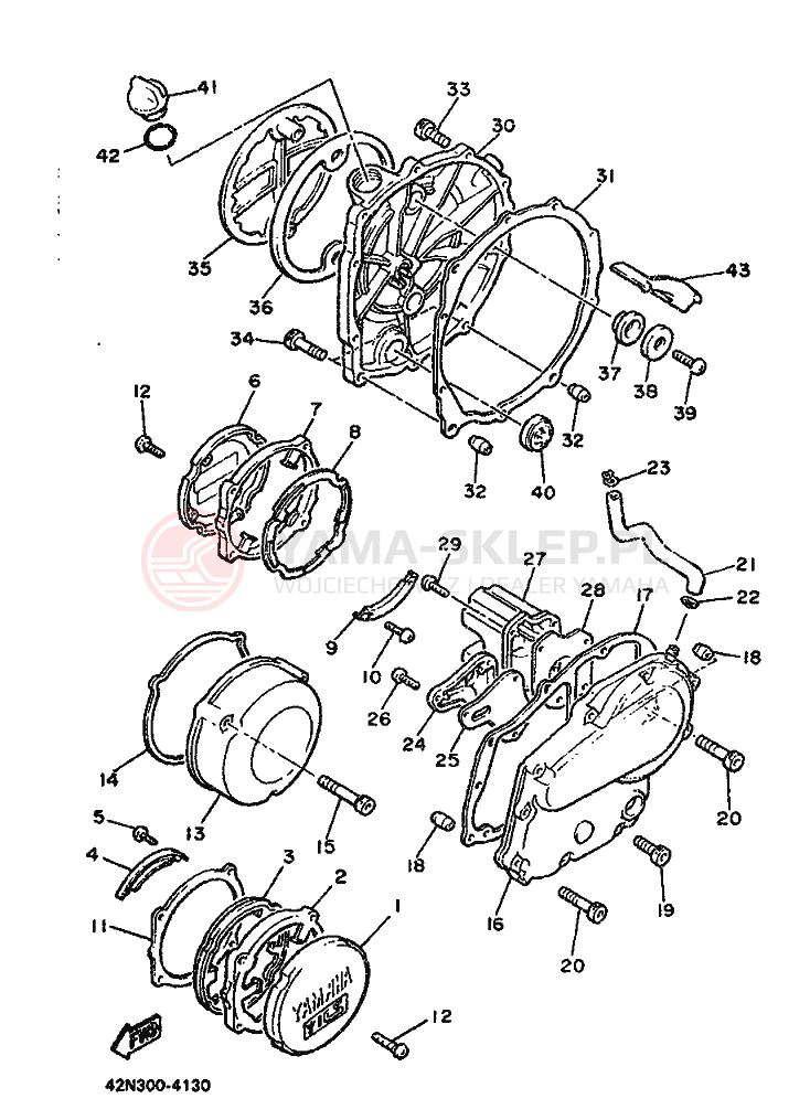 Schemat "Pokrywa silnika" do Yamaha XJ900F