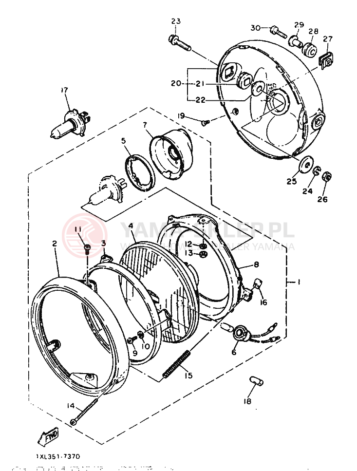 Schemat "Lampa przód" do Yamaha SRX600
