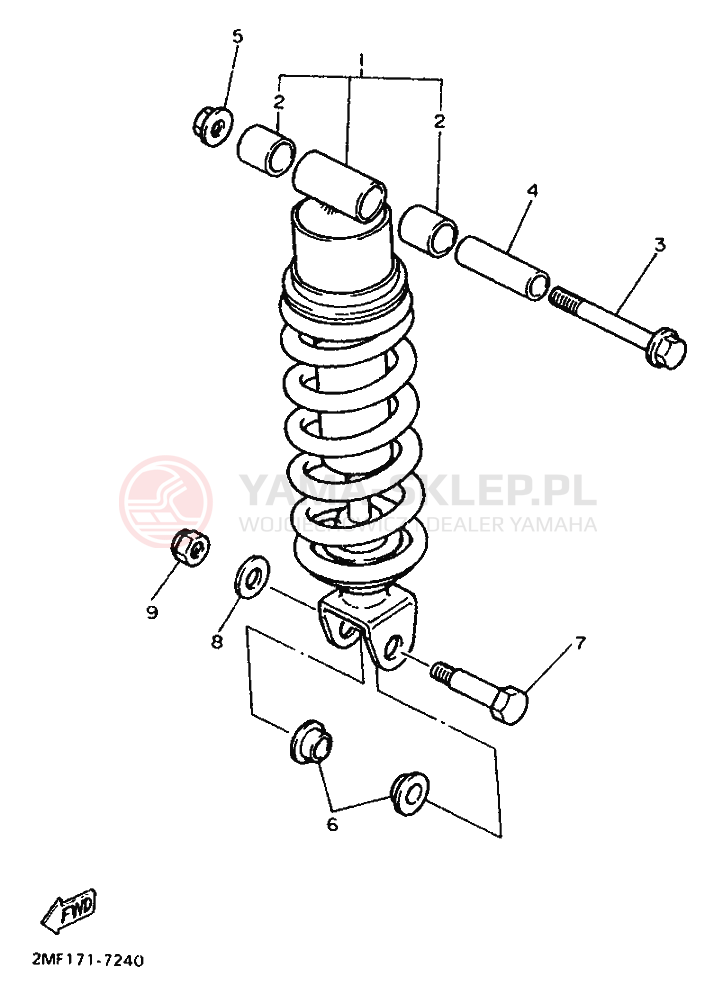 Schemat "zawieszenie tył" do Yamaha FZ750
