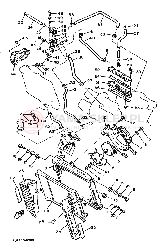 Schemat "Węże chłodnicy" do Yamaha VMX1200