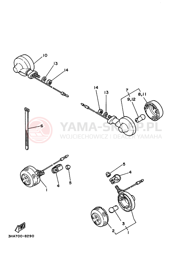 Schemat "kierunkowskazy" do Yamaha AG100F