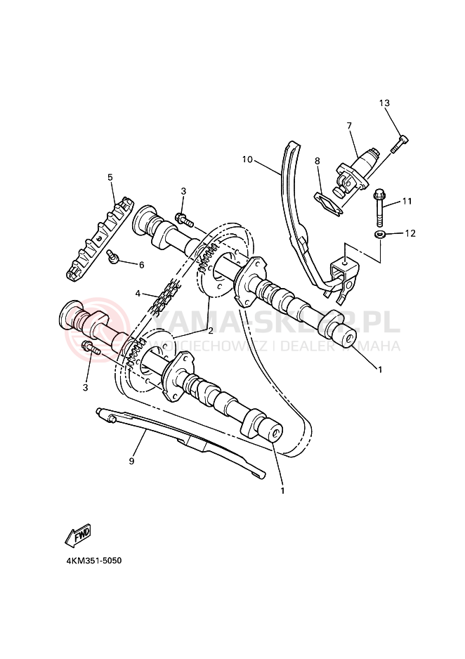 Schemat "Wałek rozrządu" do Yamaha XJ900S DIVERSION