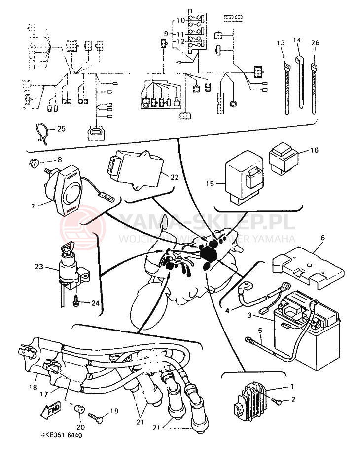 Schemat "układ elektryczny" do Yamaha XJ600N
