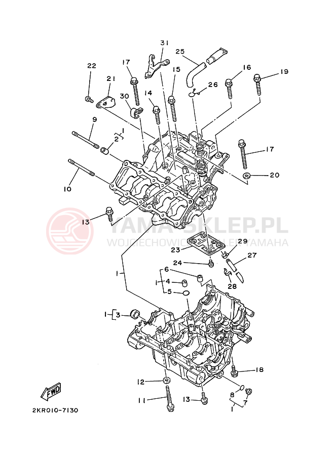 Schemat "Obudowa silnika" do Yamaha FZR250