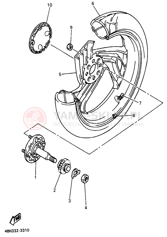 Schemat "Koło przód" do Yamaha GTS1000