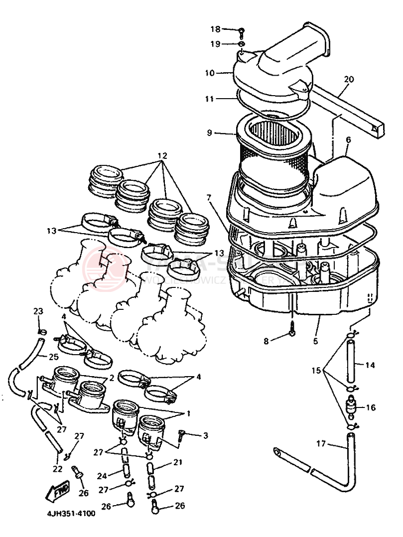 Schemat "Wtrysk paliwa" do Yamaha FZR600R