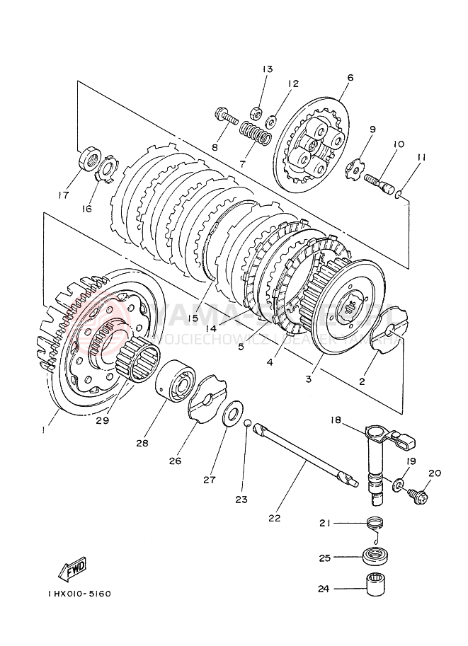 Schemat "sprzęgło" do Yamaha FZR250