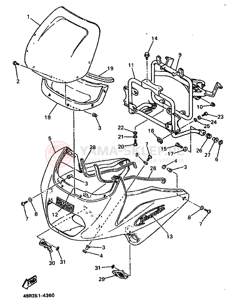 Schemat "Obudowa silnika" do Yamaha XJ600S DIVERSION
