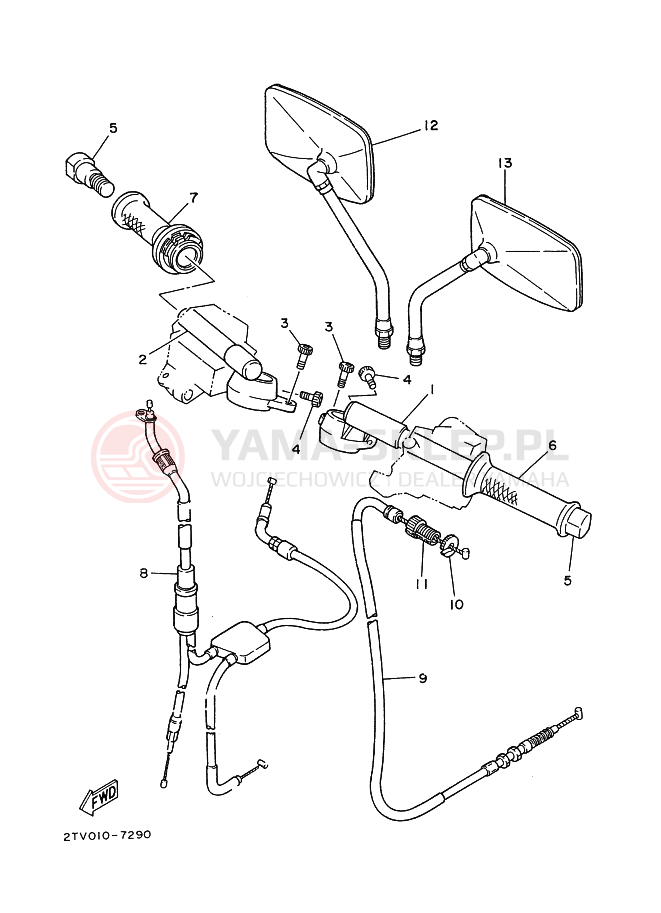 Schemat "Kierownica i osprzęt" do Yamaha SDR
