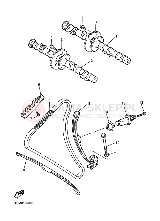 Schemat "Rozrząd - łańcuszek" do Yamaha XJR400R