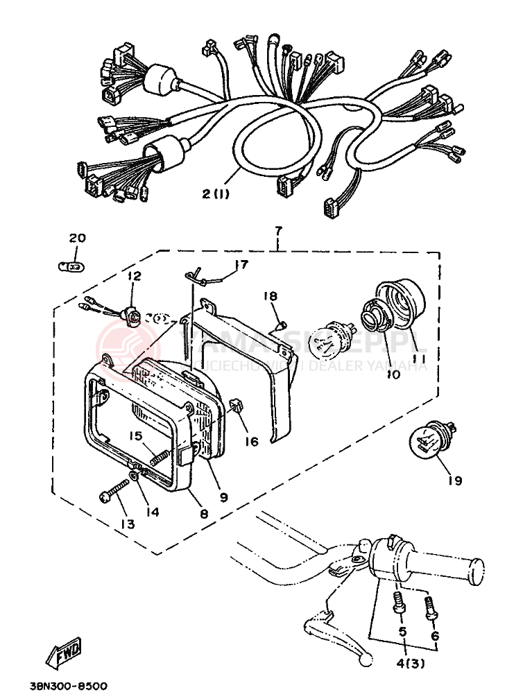 Schemat "układ elektryczny" do Yamaha DT125R