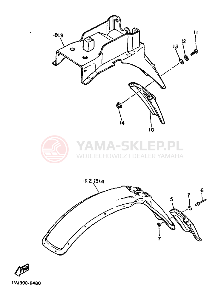 Schemat "Zawieszenie przód" do Yamaha XT600Z