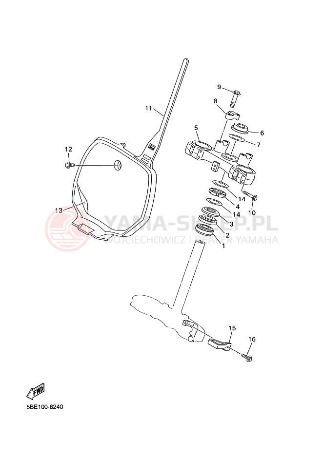 Schemat "Półki zawieszenia" do Yamaha YZ400F