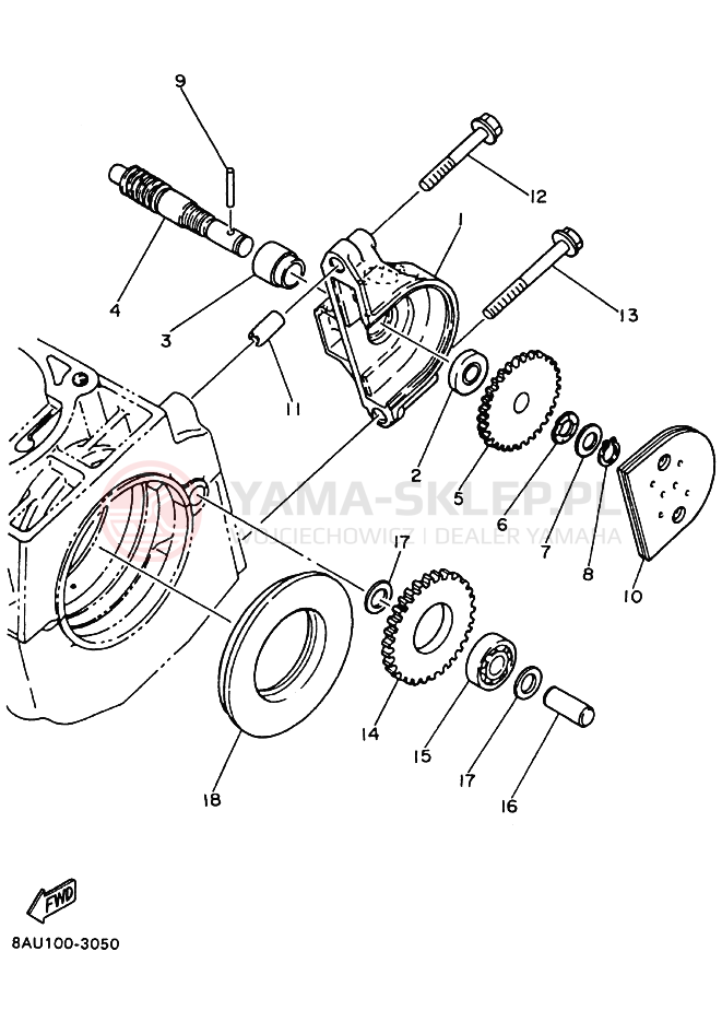 Schemat "przeniesienie napędu" do Yamaha VK540V