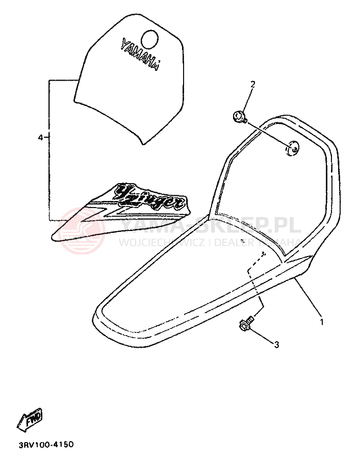 Schemat "Przedni błotnik" do Yamaha PW80
