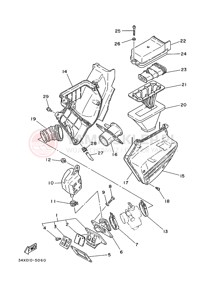 Schemat "Wtrysk paliwa" do Yamaha DT125R