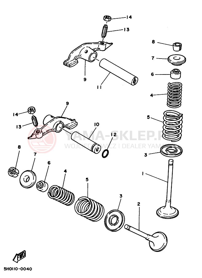 Schemat "zawory" do Yamaha XT125