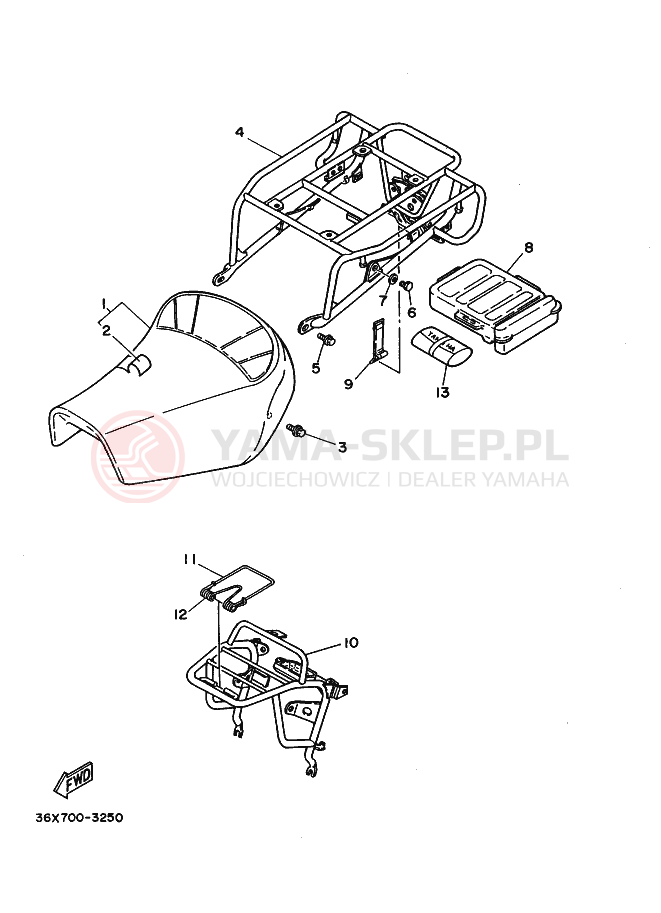 Schemat "siedzenie" do Yamaha AG200E