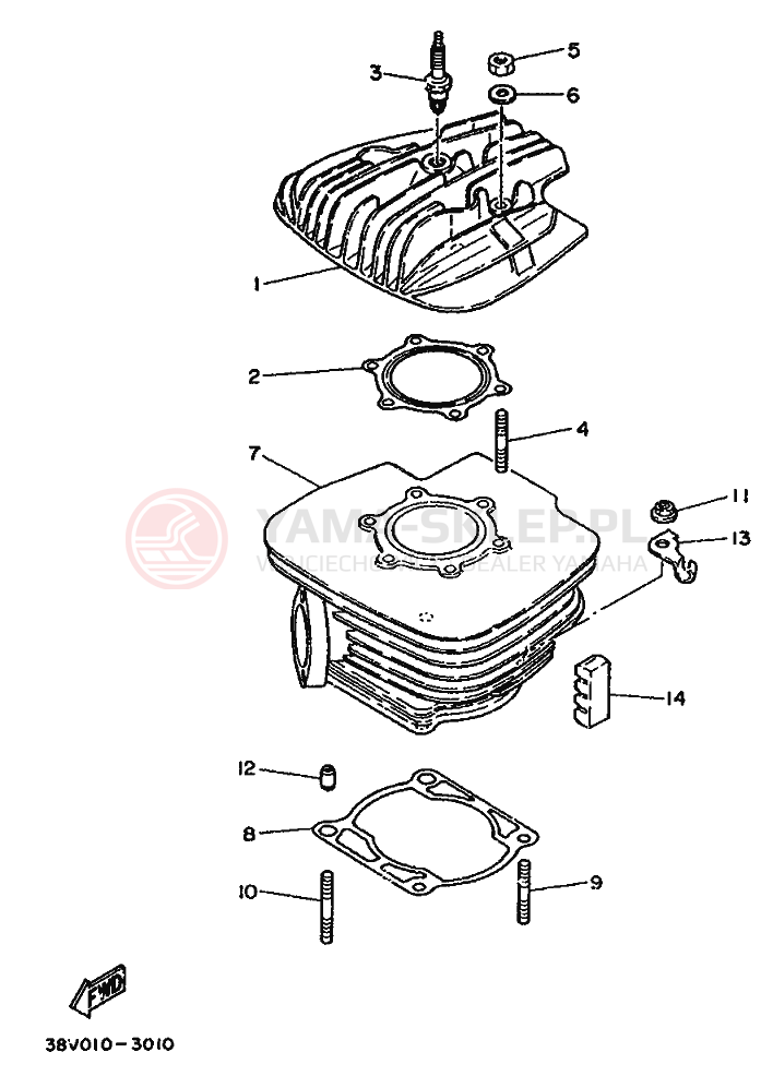 Schemat "cylinder" do Yamaha TY250R