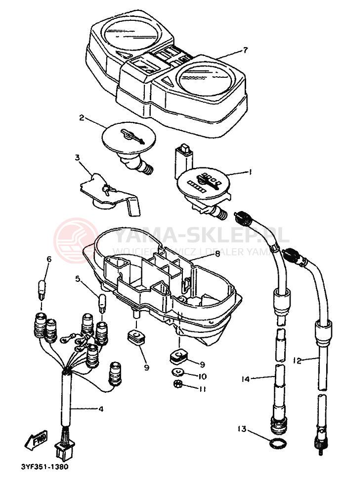 Schemat "licznik" do Yamaha XTZ660