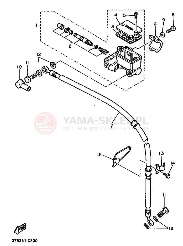 Schemat "Pompa hamulcowa przednia" do Yamaha XT500E