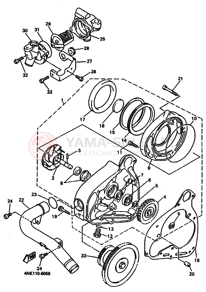 Schemat "Pompa wody" do Yamaha XVZ13A ROYAL STAR