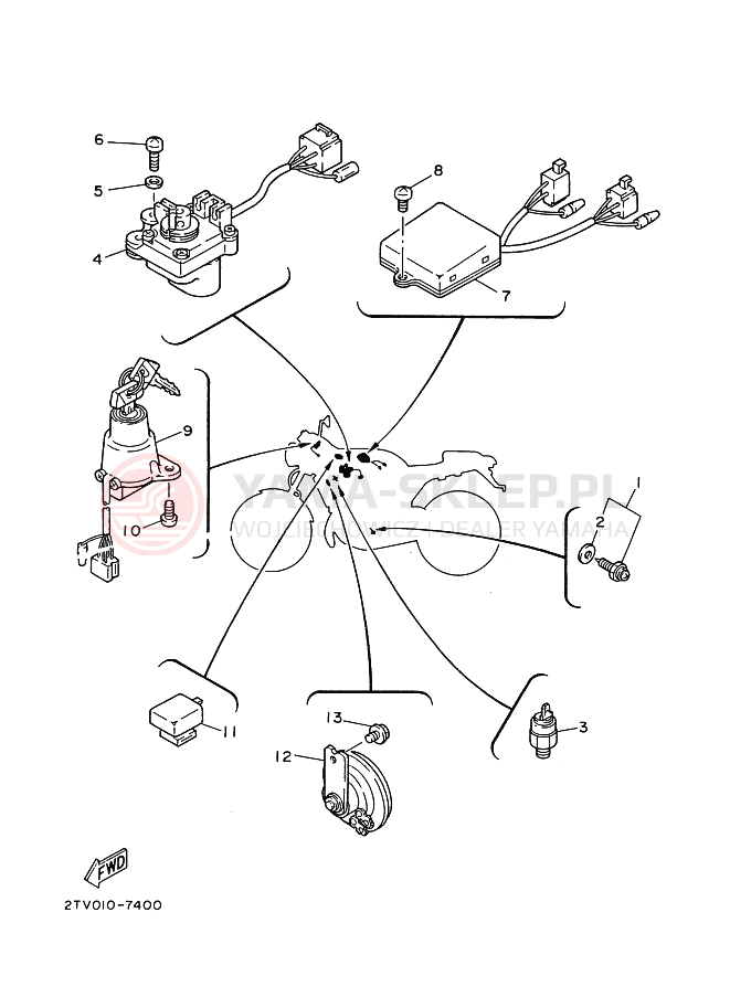 Schemat "układ elektryczny" do Yamaha SDR