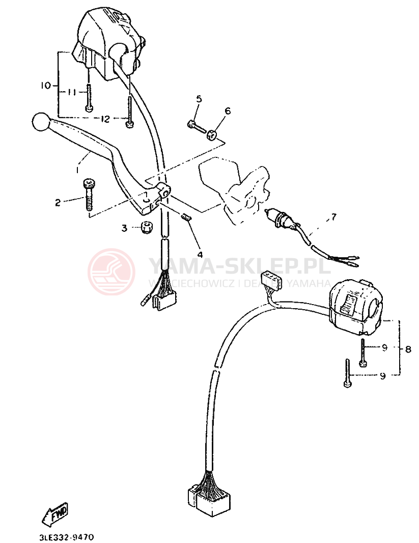 Schemat "Kierownica i osprzęt" do Yamaha FZR1000