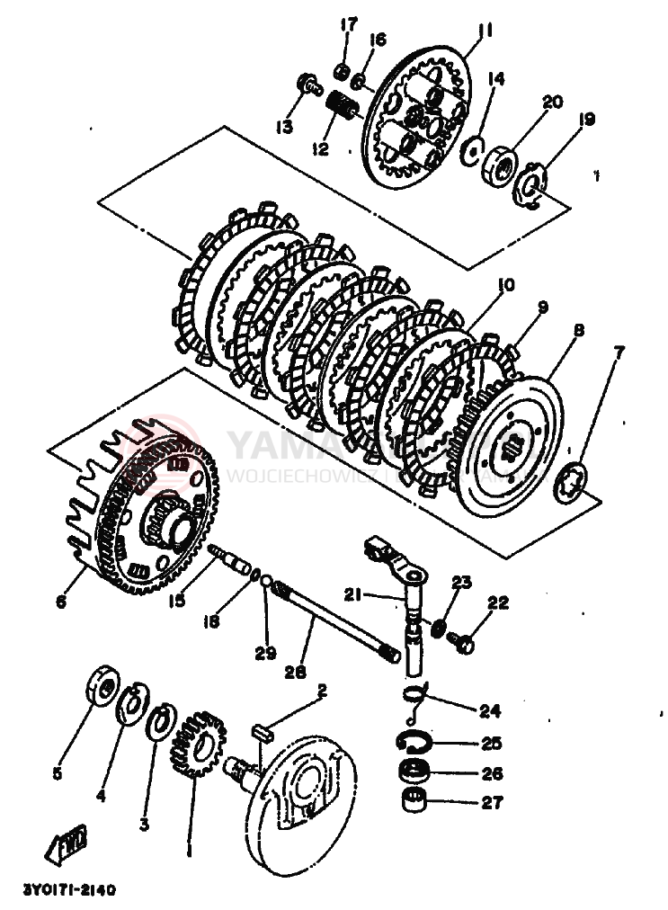 Schemat "sprzęgło" do Yamaha TT250