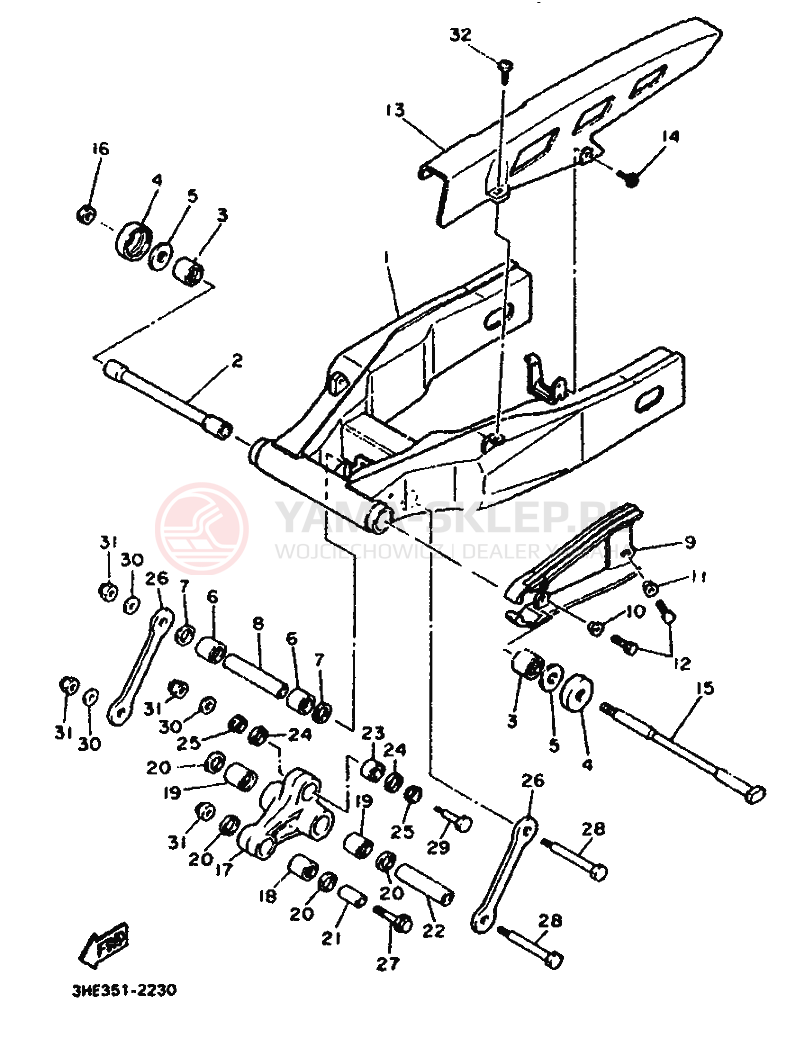 Schemat "wahacz" do Yamaha FZR600 GENESIS