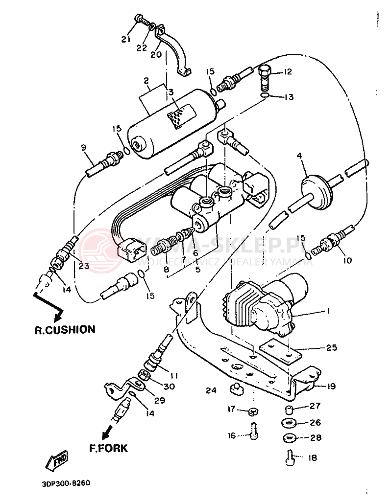 Schemat "Jednostka poziomująca" do Yamaha XVZ12TD VENTURE ROYAL