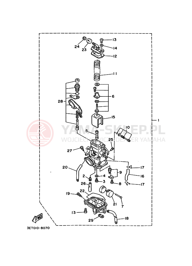 Schemat "Gaźnik" do Yamaha DT200R