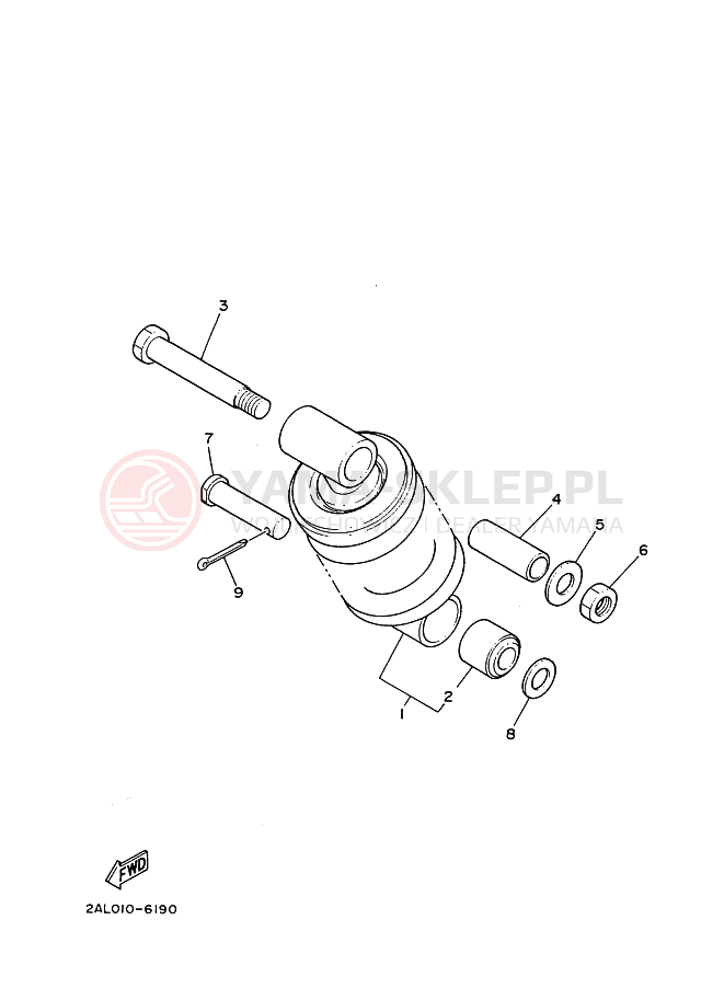 Schemat "zawieszenie tył" do Yamaha YSR50