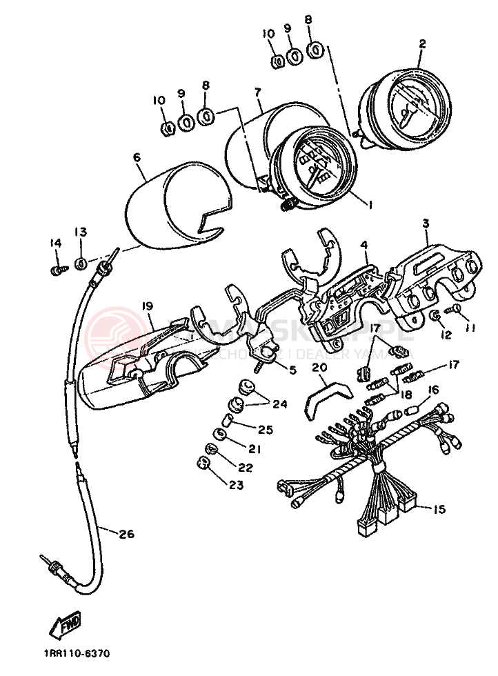 Schemat "licznik" do Yamaha XV1100 VIRAGO