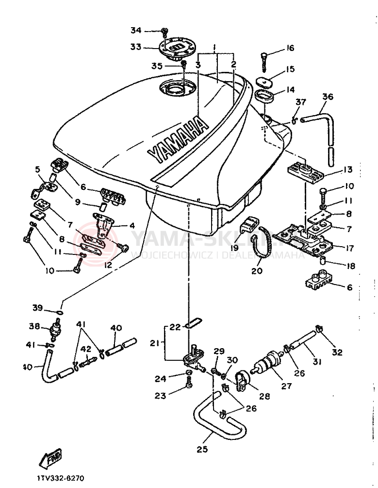 Schemat "zbiornik paliwa" do Yamaha FZ750