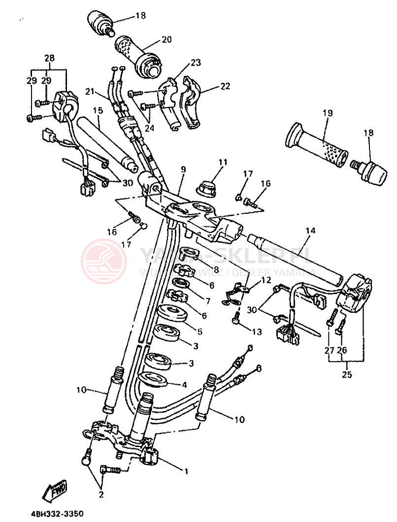 Schemat "Kierownica i osprzęt" do Yamaha GTS1000