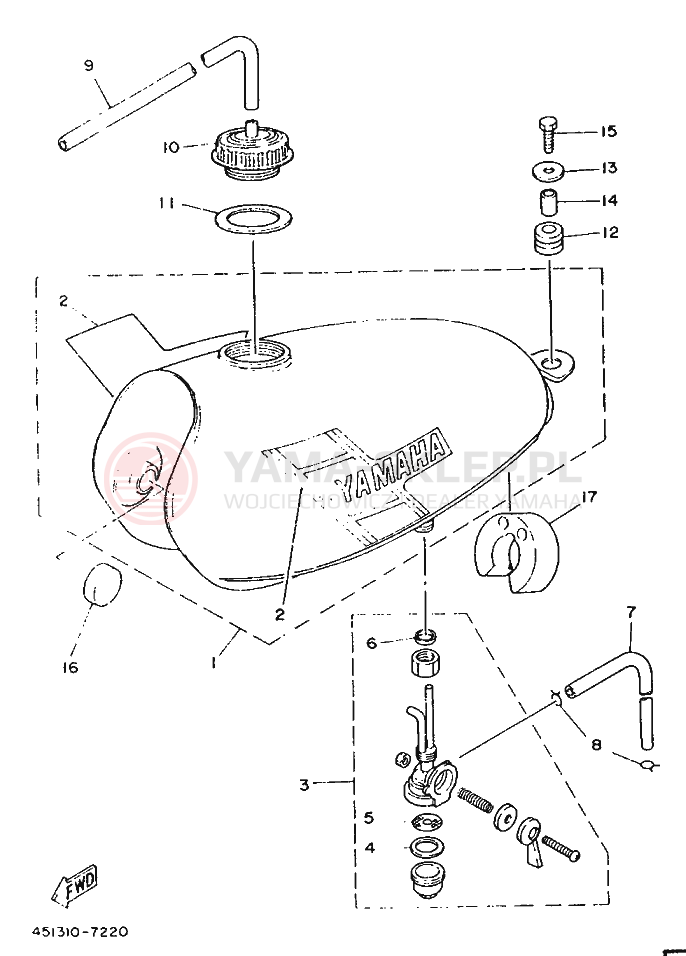 Schemat "zbiornik paliwa" do Yamaha TY80B (SUPPLEMENT -