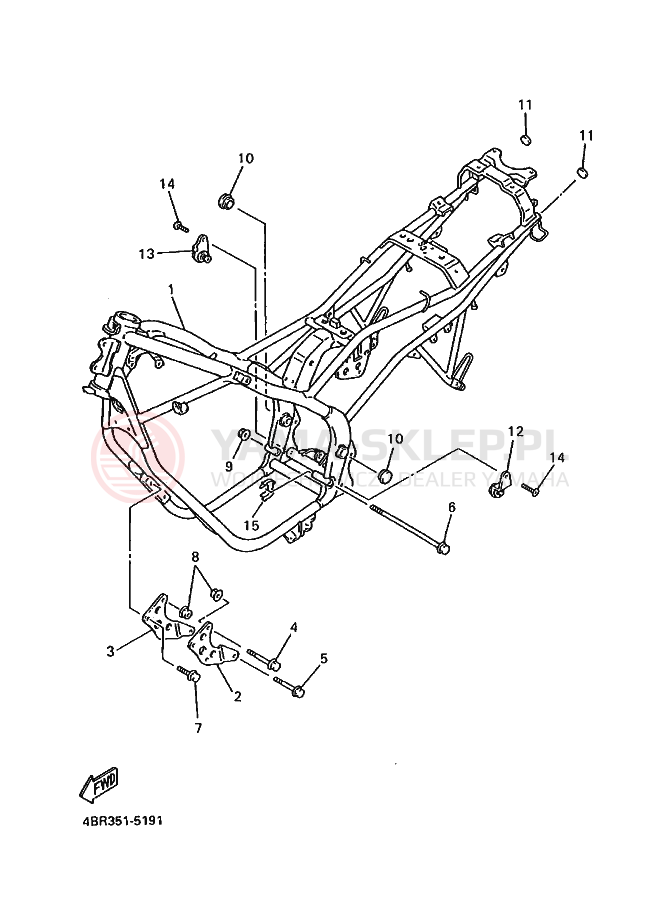 Schemat "rama" do Yamaha XJ600S DIVERSION