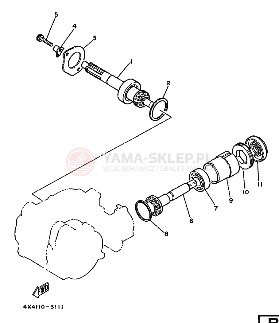 Schemat "Skrzynia biegów " do Yamaha PW50S