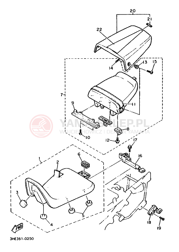 Schemat "siedzenie" do Yamaha FZR600 GENESIS