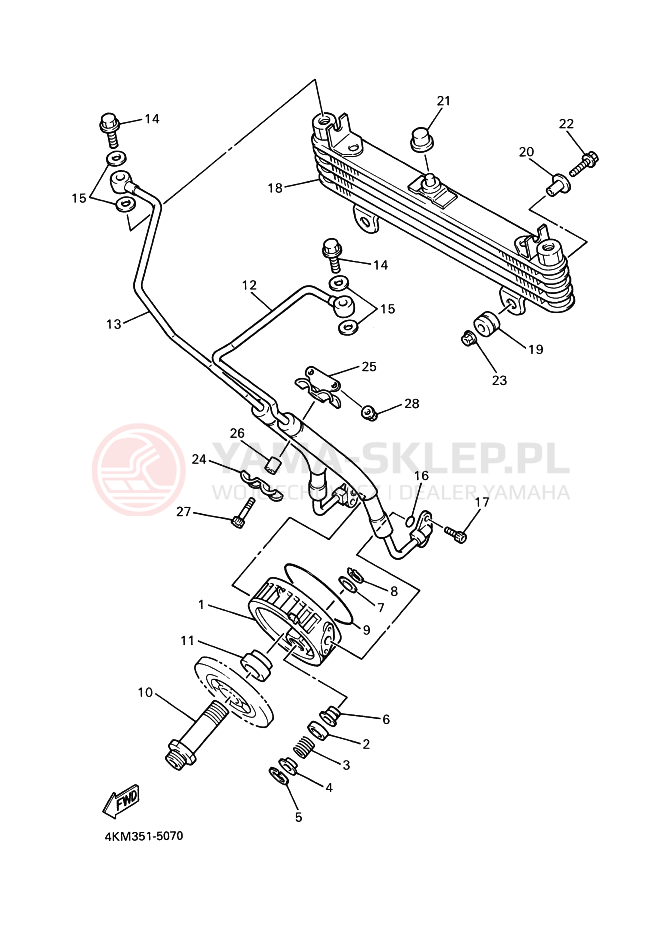 Schemat "Chłodnica oleju" do Yamaha XJ900S DIVERSION