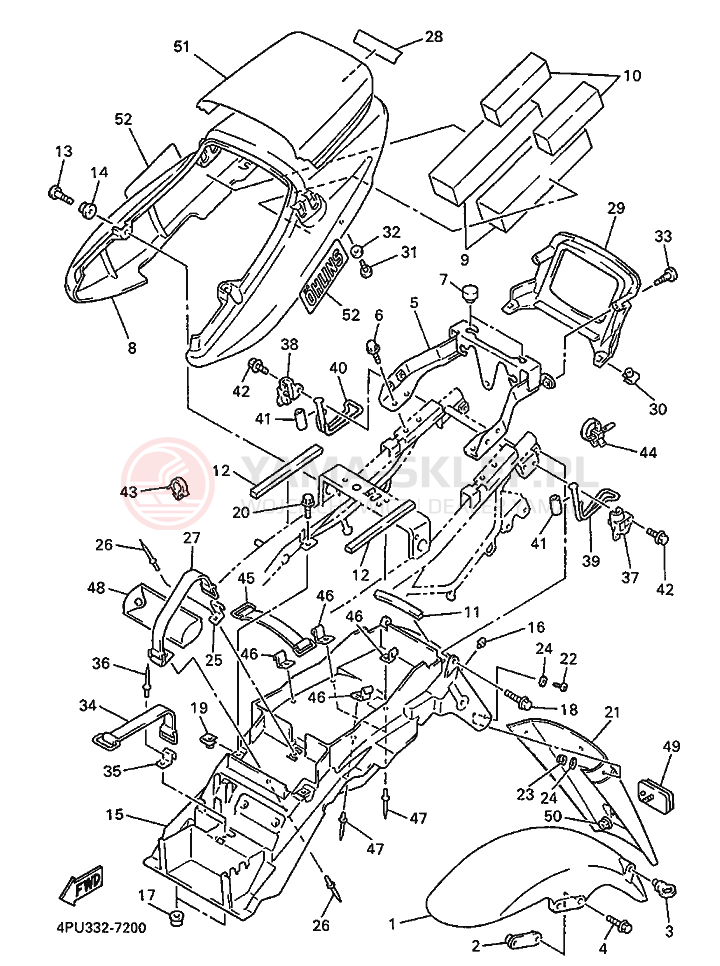 Schemat "błotnik" do Yamaha XJR1200SP