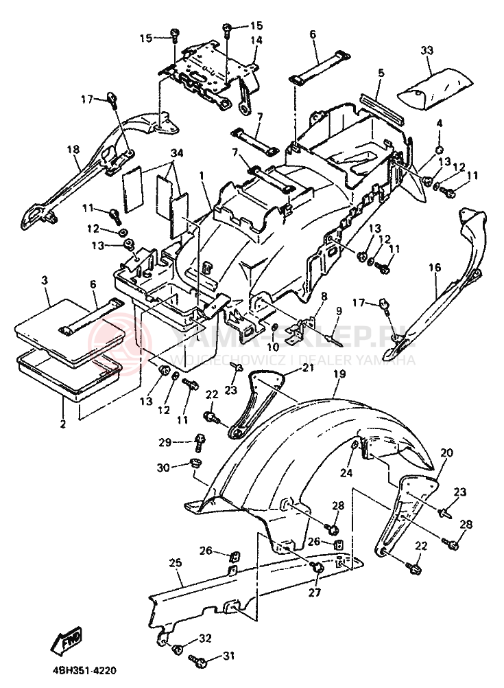 Schemat "Koło tył" do Yamaha GTS1000