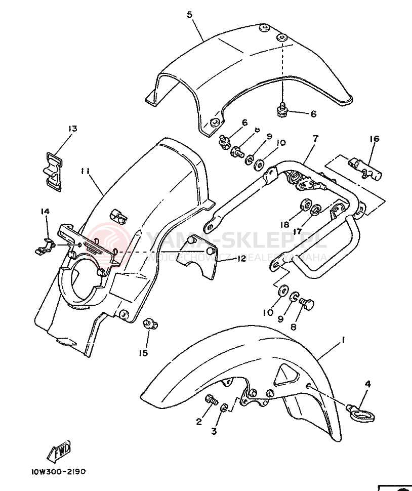 Schemat "błotnik" do Yamaha RD75LC