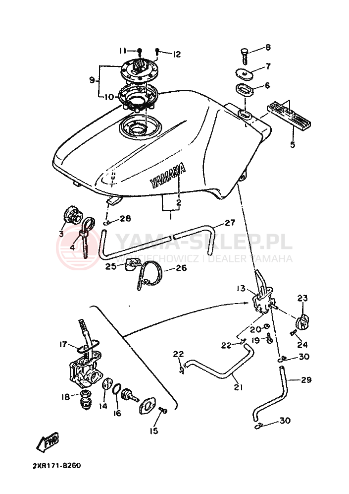 Schemat "zbiornik paliwa" do Yamaha FZ600