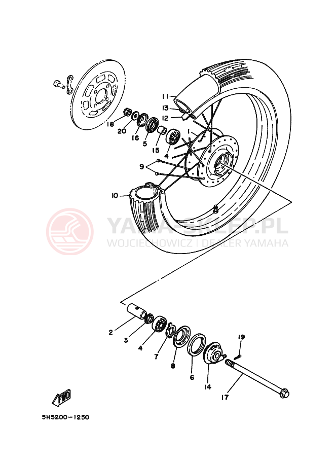 Schemat "Koło przód" do Yamaha RX115