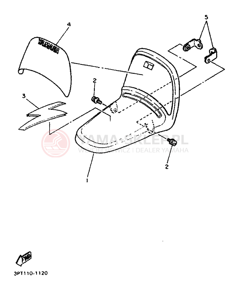 Schemat "PRZEDNI BŁOTNIK" do Yamaha PW50