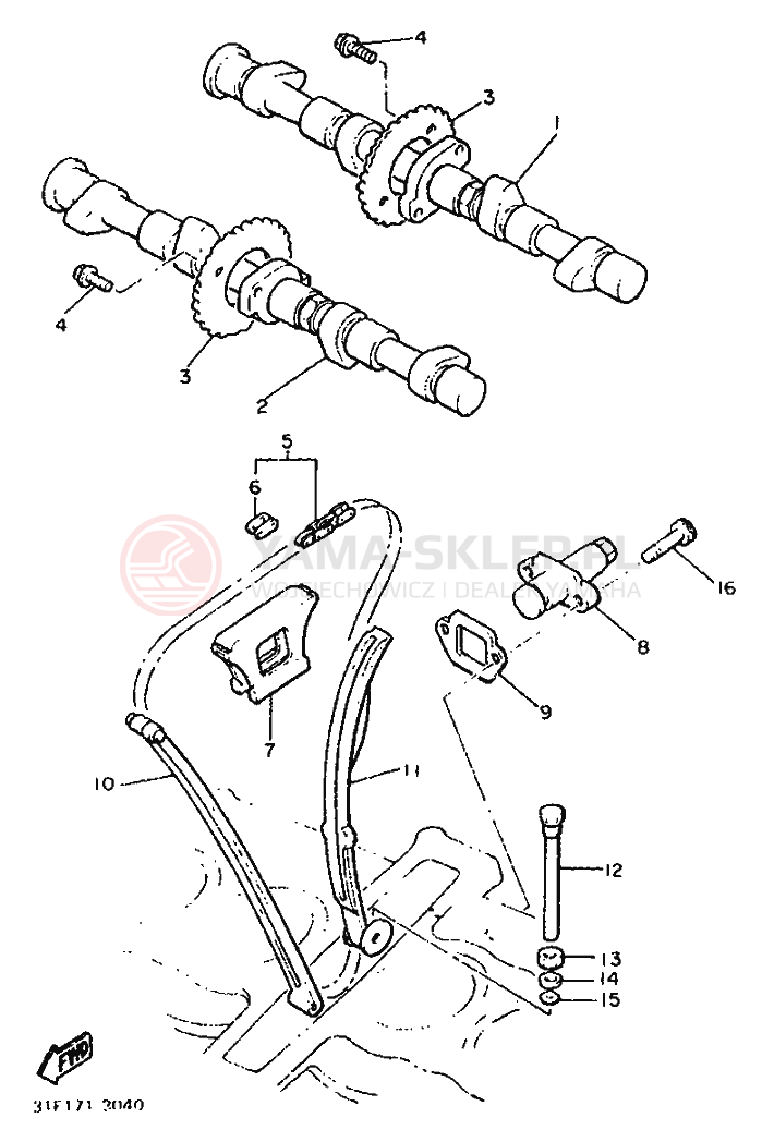 Schemat "Wałek rozrządu" do Yamaha XJ900