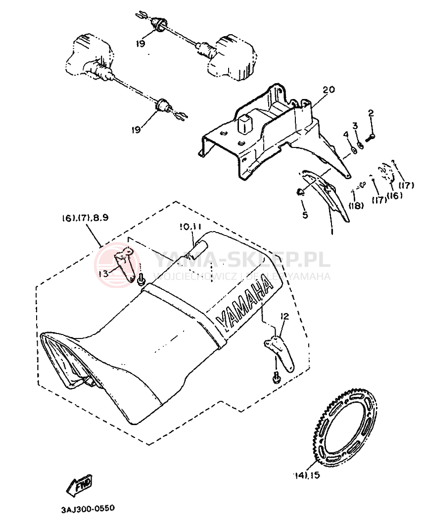 Schemat "Zawieszenie przód" do Yamaha XT600Z TENERE