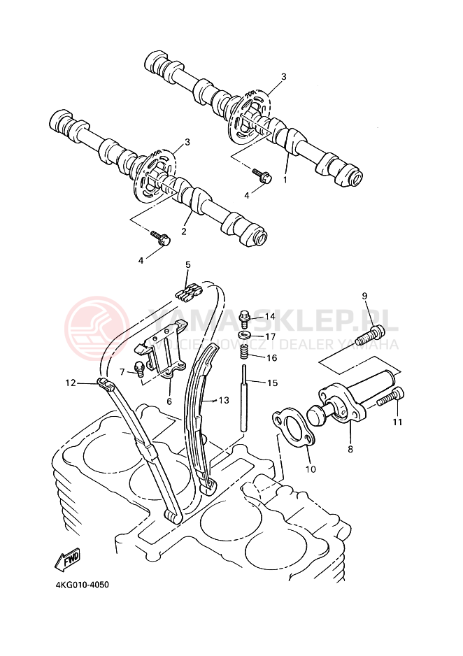 Schemat "Rozrząd - łańcuszek" do Yamaha XJR 1300